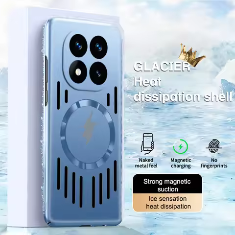 Hollow Back Plate Heat Dissipation Magnetic Suction Case for Xiaomi Redmi Note 14 Pro + Redmi K80 Ul