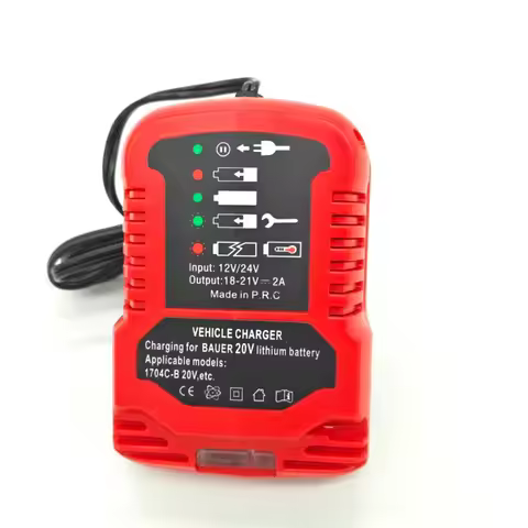 Portable Mini Charger Car Charger for Bauer 20V Li-ion Batteries with Cigarette Lighter Plug Lithium