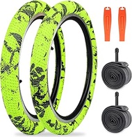 ZUKKA Pack of 2 30TPI Bicycle Tyres 20 Inch Tyres 20 x 2.10 Sheath 56-406 Plus 2 Pack 20 Inch Inner 