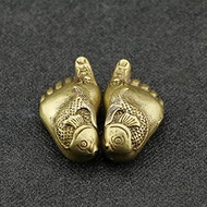 Creative pure copper handicrafts small foot handle piece tea pet ornament brass solid contentment Ch