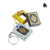 Gantungan Kunci Alquran Mini / Al Quran Keychain Travel / Souvenir Al-Quran Oleh Oleh Haji Umroh [FREE PLASTIK &amp; KAWAT]