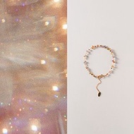 原創手工小眾彩虹天然碧璽手串s925純銀開運手鏈生日禮物