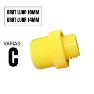 KONEKTOR NEPEL DRAT 18MM KE 14MM ALL VARIAN UKURAN FEMALE DAN MALE SAMBUNGAN NEPEL FEMALE JOIN MALE