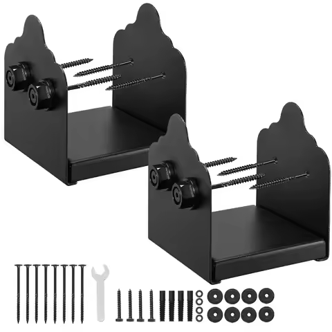 6x6 Post Base 2 Pcs Inner Size 5.9x5.55 inch/ 150x141 mm Post Brackets Heavy Duty Carbon Steel Decki
