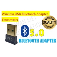 Wireless USB Bluetooth Adapter Transmitter Bluetooth Receiver CSR 5.0 Music Receiver for Computer PC Laptop(Penyesuai Bl