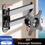 STABLESELLING Computer Bracket, Wall Mount 10-37in LCD Monitor Bracket, Universal Extendable Sturdy 