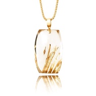 【正佳珠寶】金鈦晶 超頂級 老礦版鈦鈦晶無事牌 14g 金鈦晶吊墜