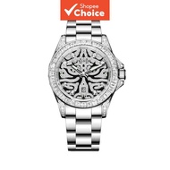 Summer Diamond Skeleton Wristwatch Baguette Bezel Waterproof Unisex Party