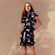 Shaka SS22 Noir Dress เดรสสั้นทรงตรง จับจีบเลเยอร์ (ลายดอก) DS-S220610