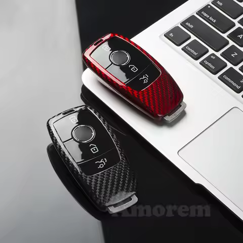 Carbon Fiber Car Key Cover Shell Case For Mercedes Benz New E63 S63 G63 AMG 2021 2020 Accessories
