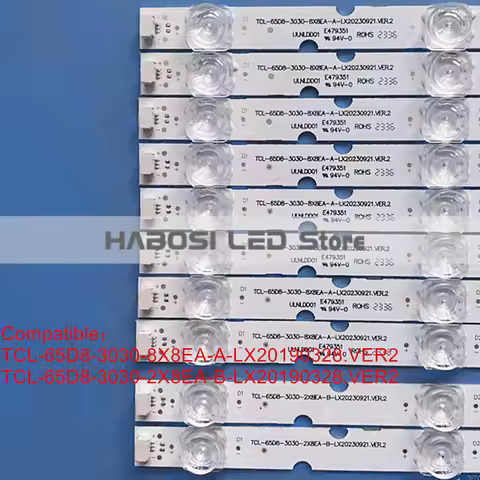 10pcs/Kit LED TCL 65D8 3030 8X8EA A LX20190328.VER2 2X8EA B 65S525LABA 65S525LBAA 65S525 65EP680 65E