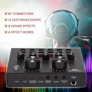 V8 Sound Card Audio Set Interface External Usb Live Microphone Sound Card Bluetooth Function for Com