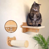 kdgoeuc Self DIY Wooden Cat Towers Sisal Scratching Grinding ClawsPost Tree Pet Furniture Kitten Wall Shelf Set Cat Tree House ToyScratchers Pads &amp; Posts