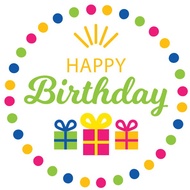 STICKER HAPPY BIRTHDAY 80PCS / CUSTOM STICKER LABEL FOR BIRTHDAY