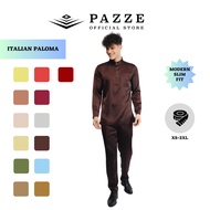 Pazze Baju Melayu Italian Paloma Series -Nude SoftYellow OliveGreen Hazel RedChili PlumRed SilverGre