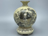 Bình Hút Tài Lộc Cá Chép Hoa Sen H25 Gốm Chu Đậu Vẽ Vàng Kim