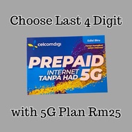 CelcomDigi Prepaid Edisi Biru VIP NUMBER Celcom Prepaid 5G Choose last 4 digit celcom