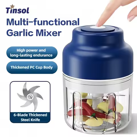 TINSOL 320ML Electric Garlic Grinder, Vegetable Chopper, Food Processor, USB Mini Garlic Grinder, Po