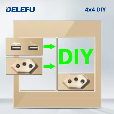 DELEFU Brazil Italian Chile Mexico Standard Free Combination Function USB Type C Key DIY Switch Sock
