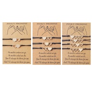 lu 2 3 4Pieces Best Friend Wax Bracelets Sister Matching Distance Heart Bracelet
