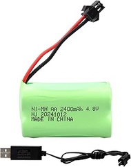 4.8V 2400mAh NI-MH Battery with SM Plug, AA RC Battery for Remote Control Toy, Power Tools, Home App
