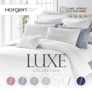 (Quilt Cover Set) Horgen Luxe Collection Barrett Hotel Series Egyptian Cotton Quilt Cover Bed Set (Inc Quiltcover, Fitted bedsheet, Pillow Cases, Bolster case)