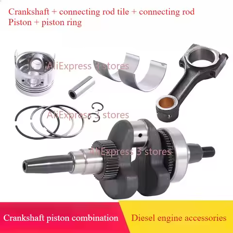 1 Set Generator Parts 5-8KW 186F 188 192F 195F Taper Crankshaft Piston Connecting Rod