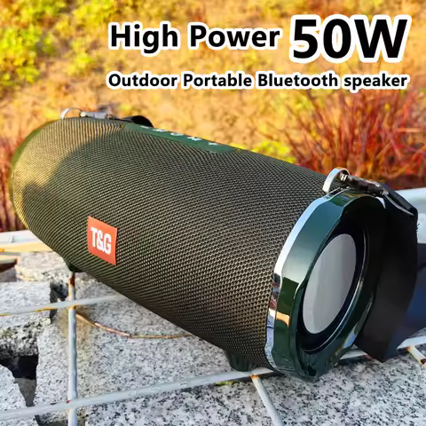 50W High Power TG187 Bluetooth Speaker Waterproof Portable Column For PC Computer Speakers Subwoofer