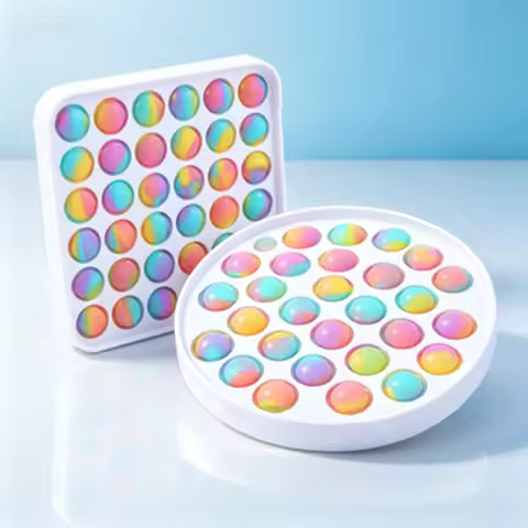 New Pop Figet Square Push Up Bubble Colorful Figet Toys Squishy Sensory Autism Anti-Stress Party Che