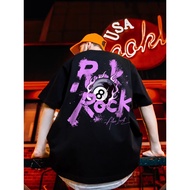 Summer Loose-Fit Men's Short-Sleeve T-Shirt with 8-Ball Pool