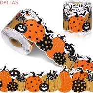 DALLAS Halloween Border Sticker, Cartoon Cute Pumpkin Pumpkin Border Trim, Wave Sticker Self Adhesiv