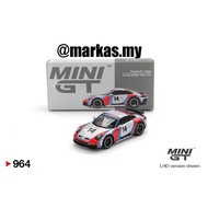 MINI GT 1/64 #964 PORSCHE 911 DAKAR ICE GREY METALLIC RALLY 1974