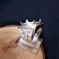 Cincin Emban Perak 925 Motif Pahat atau Tatah Bunga Cengkeh cincin  batu  akik  pria  asli ring