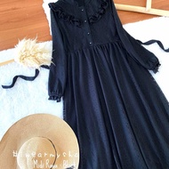 MIDI dress brokat Hitam , MIDI dress korea