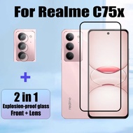 Realme C75x 2 in 1 Tempered Glass Screen Protector For Realme C75 C63 C67 C65 C55 C53 4G Screen Prot