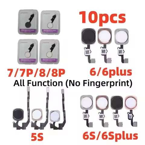 10pcs 5Gen Home Button Flex Cable for iPhone 7 8 Plus 5S 6 6S 5nd Menu Universal Return ALL Fuction 