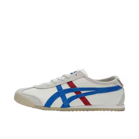 Onitsuka Tiger MEXICO 66 Men's and Women's Skateboarding Shoes, Non Slip, Retro Style Sneakers, Whit