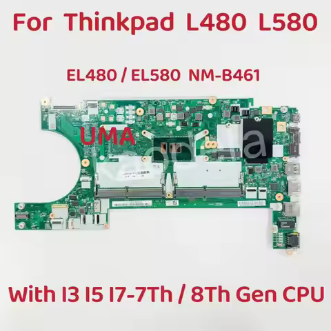 NM-B461 Mainboard For Thinkpad L580 L480 Laptop Motherboard with CPU I3 I5 I7 7TH/8TH UMA FRU: 01LW2