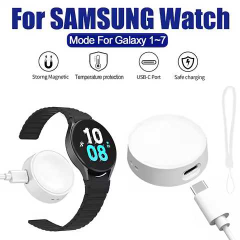 New Portable for Samsung Watch 7 Wireless Magnetic Charger Type C Port Dock Charging for Galaxy Watc