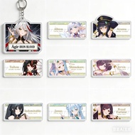 Anime Keychain Azur Lane Mica Acrylic Character Name Tag Taihou Agir Azuma Shimakaze Backpack Decora