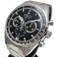 ZENITH)/ Zenith 03.2040.400 El Primero 36000VPH 腕錶，帶錶盒，透視底蓋，不銹鋼錶殼，自動機械機芯，黑色錶盤，男士款 [二手]