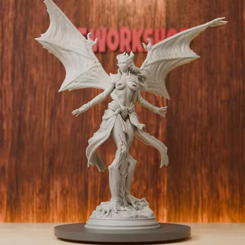 Female Demon | Arch Devil of Lust Miniatures | 28mm-75mm | Resin 3D Printed DND Pathfinder Mini | Un