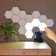 【HOT NEW】 Hexagonal Touch Switch LED Wall Lamp Splicable Smart Home Bedroom Lamp AC 110 220V Quantum