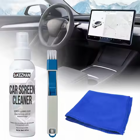 Car Screen Cleaner Spray & Wipe Kit for Tesla EV Touch Screen Dashboard GPS Navigation Monitor Lapto
