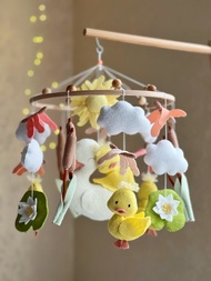 鴨子家庭移動嬰兒床，幼兒移動懸掛，毛氈移動嬰兒床男寶寶