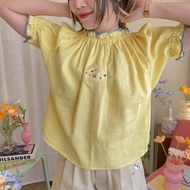 katji / พร้อมส่ง puffy Top เสื้อย่นคอ ใส่เปิดไหล่ได้ 2in1