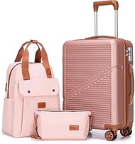 Carry On Luggage 22x14x9 Airline Approved, RoseGold, Carry On Luggage With Backpack