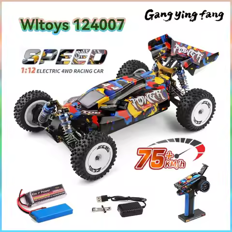 New WLtoys 124007 1/12 Brushless RC Car 4WD 75KM/H One Hand 2.4G Remote Control Racing Off-Road Drif