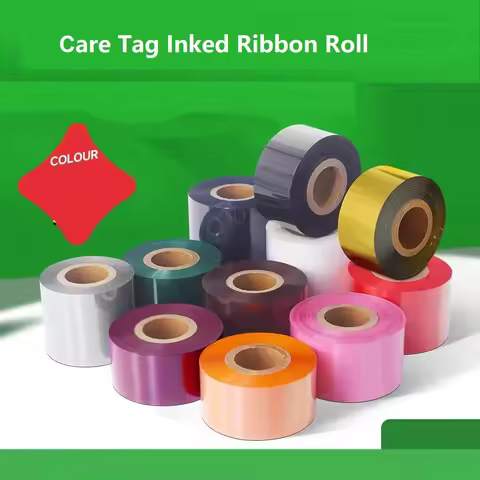 Care Label Printer Inked Ribbon Roll Blue/Green/Red/Gray Washable Label Printing Inked Ribbon for Ho