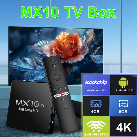 Smart TV Box MX10 F1 Android 13 2GB RAM 16GB ROM eMMC flash Mali-G31 4K Media Player Support Voice R
